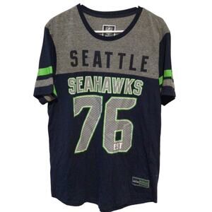 Seattle Seahawks NFL Team Apparel Navy Blue 76 EST Short Sleeve T-Shirt L